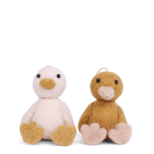 Duck Felt Decoration 2pk yellow