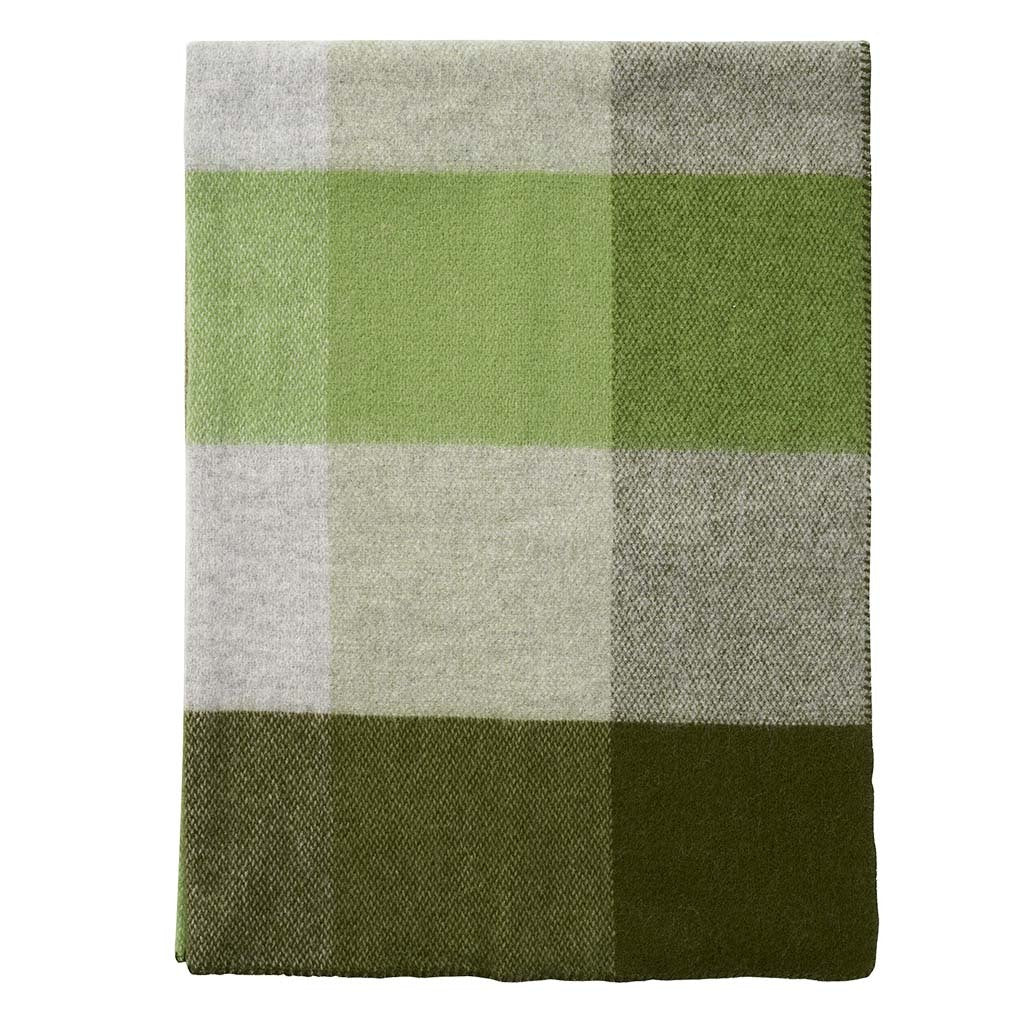 Klippan Block Wool Blanket Green
