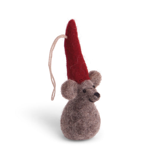 Gry & Sif Christmas Mouse Grey Felt Decoration