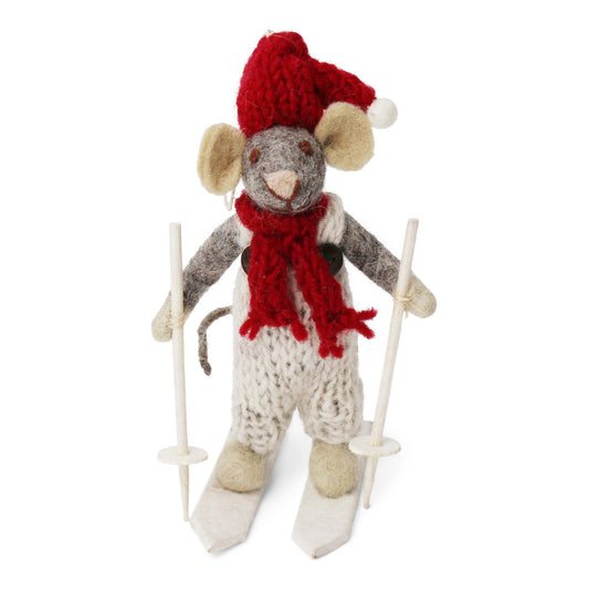 Gry & Sif Mouse Boy Small Grey on Skis