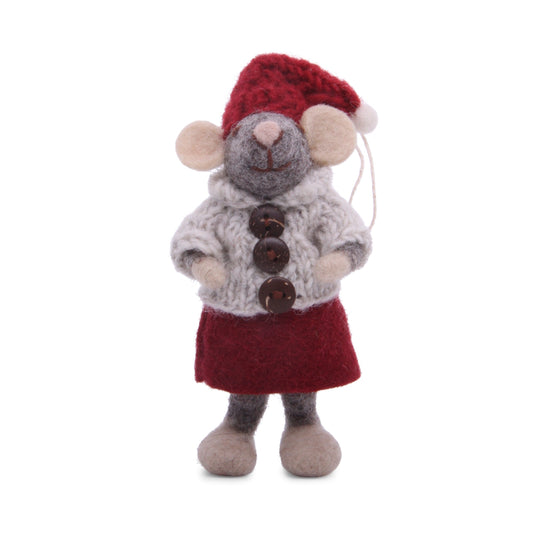 Gry & Sif Mouse Girl Small Grey w/jacket & dress