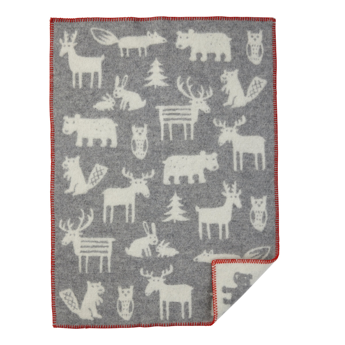 Klippan Forest Organic Wool Baby Blanket Grey