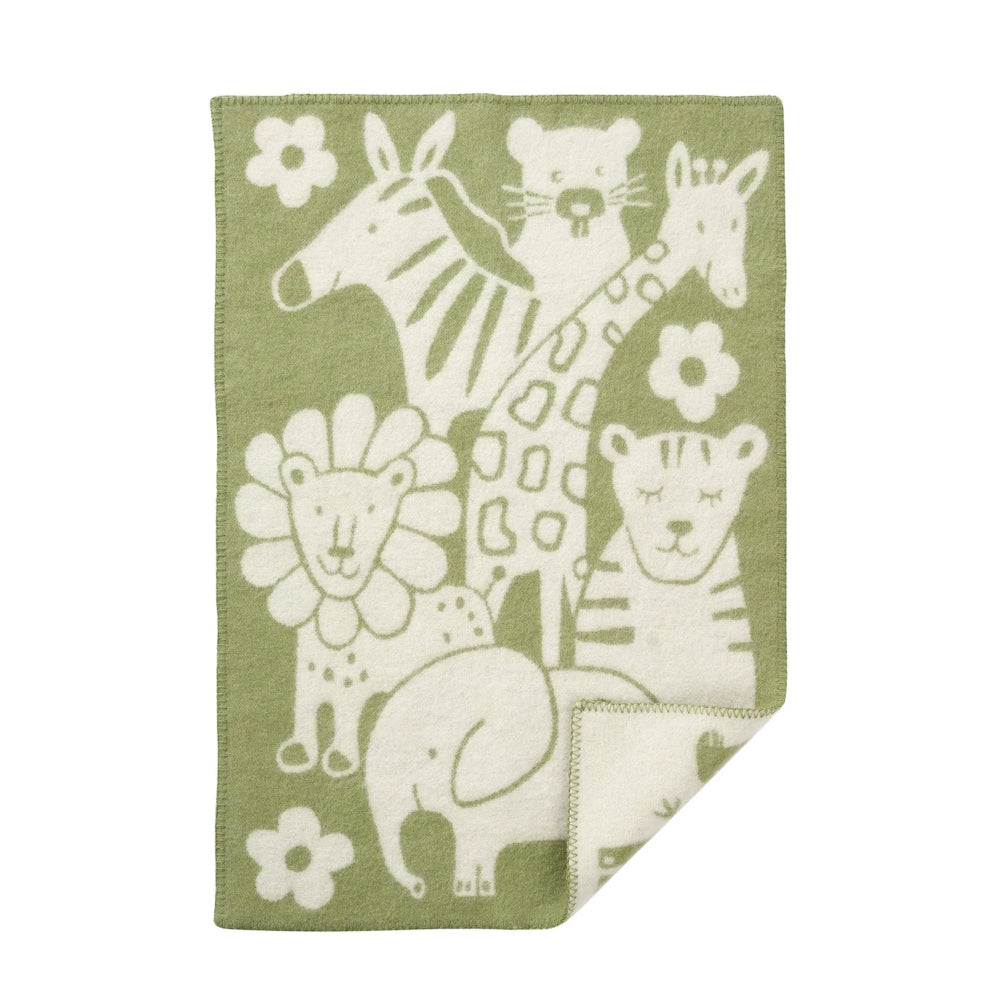 Klippan Picnic Eco Wool Baby Blanket Green