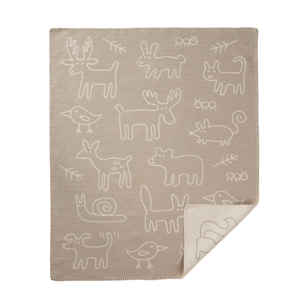 Klippan In The Woods Organic Cotton Baby Blanket Beige