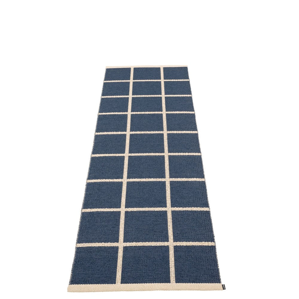 Pappelina Rug Criss Dark Blue 70x225