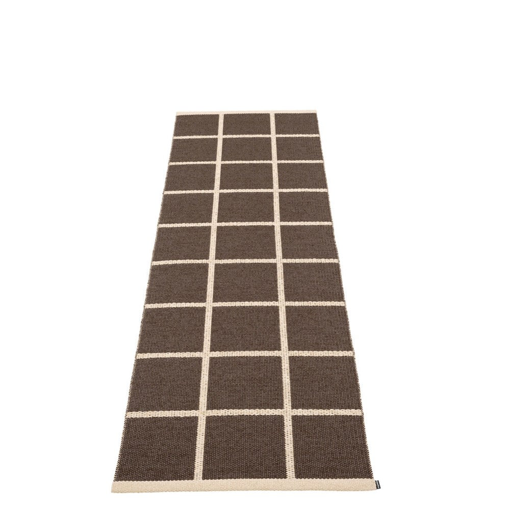 Pappelina Rug Criss Dark Brown 70x225