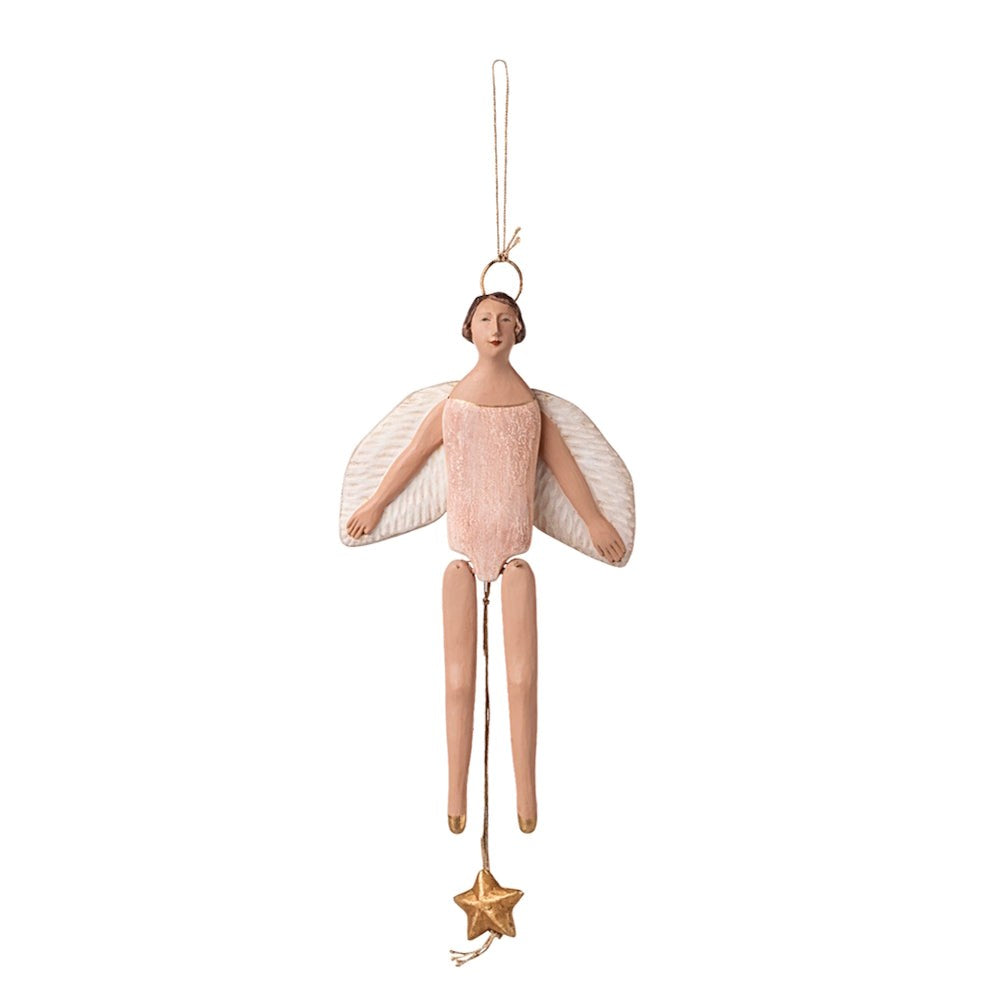 Maileg Angel Jumping Jack With Halo Medium Rose