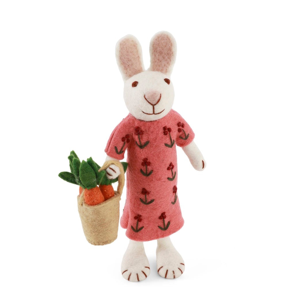 Gry & Sif Bunny Medium White Girl Carrot Basket