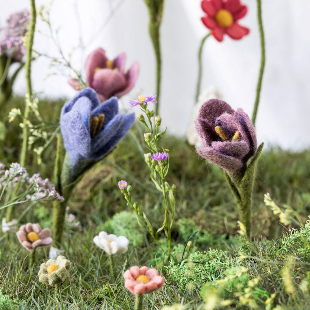 Gry & Sif Crocus Felted Flower Purple