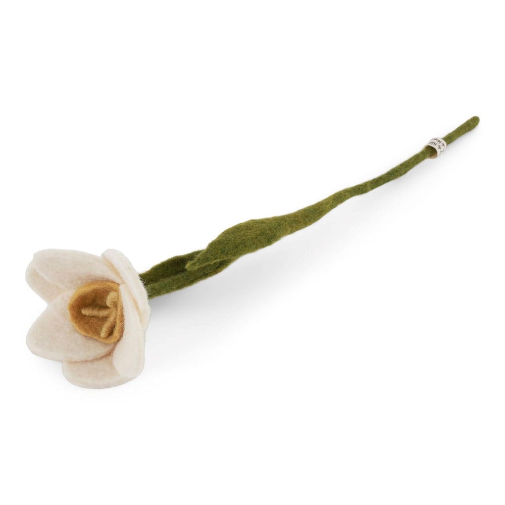 Gry & Sif Daffodil Felted Flower White Big