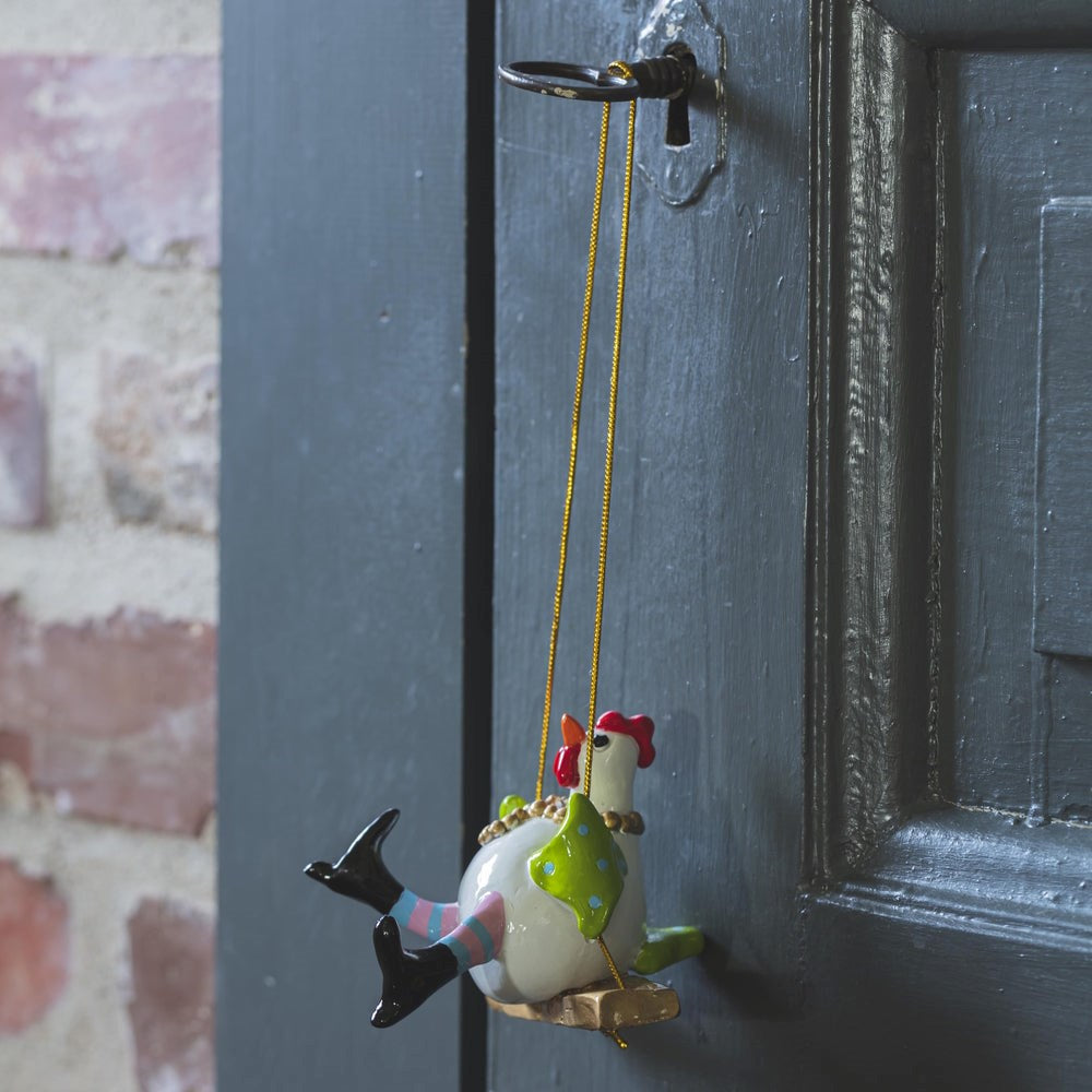 Naasgransgarden Hen on a Swing Ornament 7cm