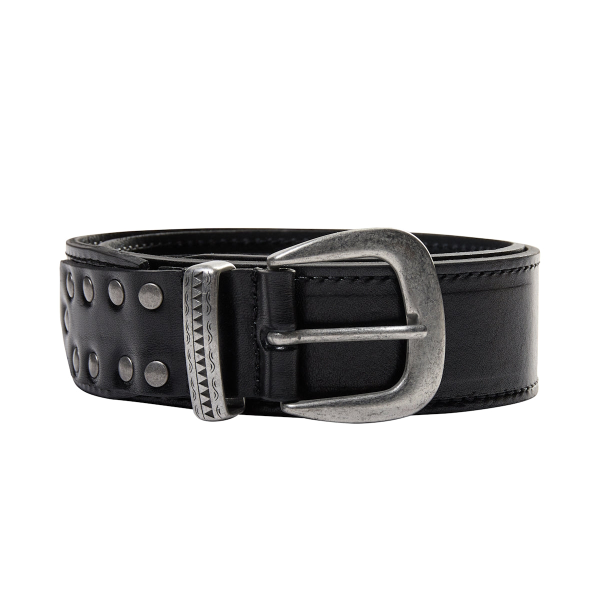 Studded Leather Belt Black 105