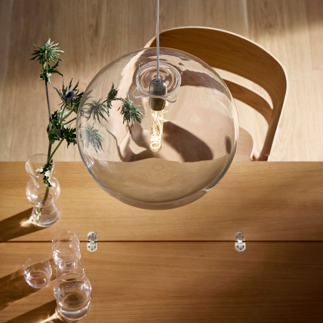 Design House Stockholm Luna Pendant Lamp Large Clear 40cm with bulb
