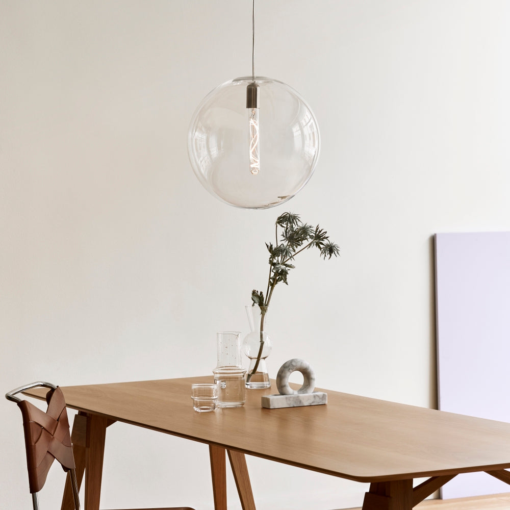 Design House Stockholm Luna Pendant Lamp Large Clear 40cm with bulb