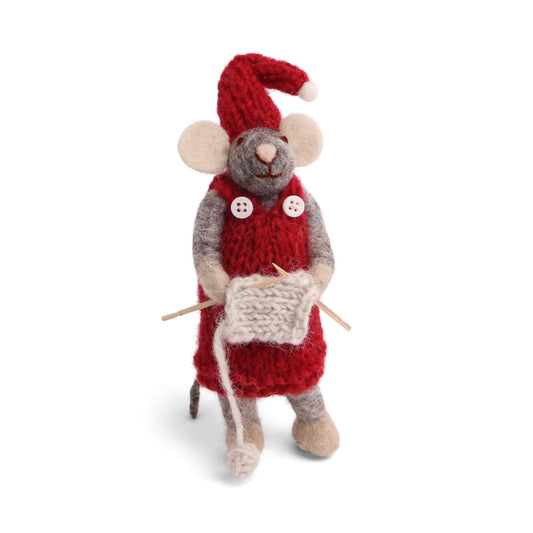 Gry & Sif Mouse Girl Small Grey Knitting