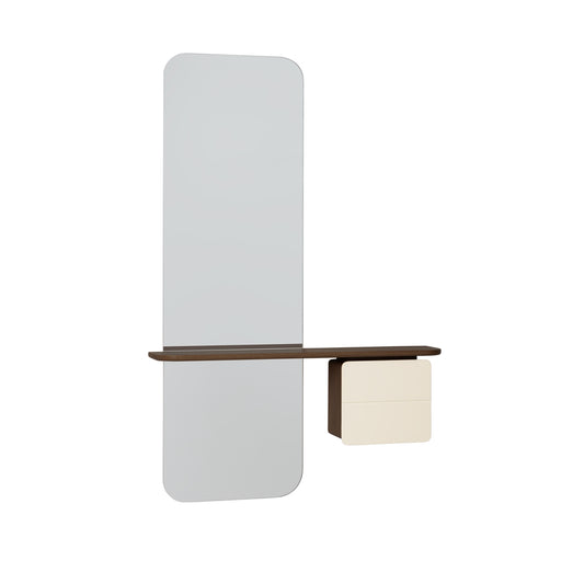 Umage One More Look Mirror Dark Oak Pearl White