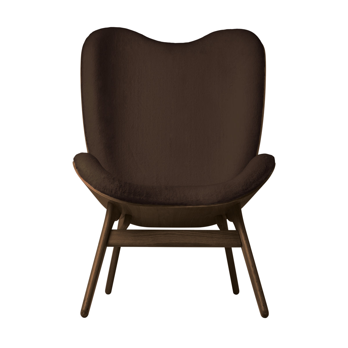 A Conversation Piece Lounge Chair Tall Dark Oak