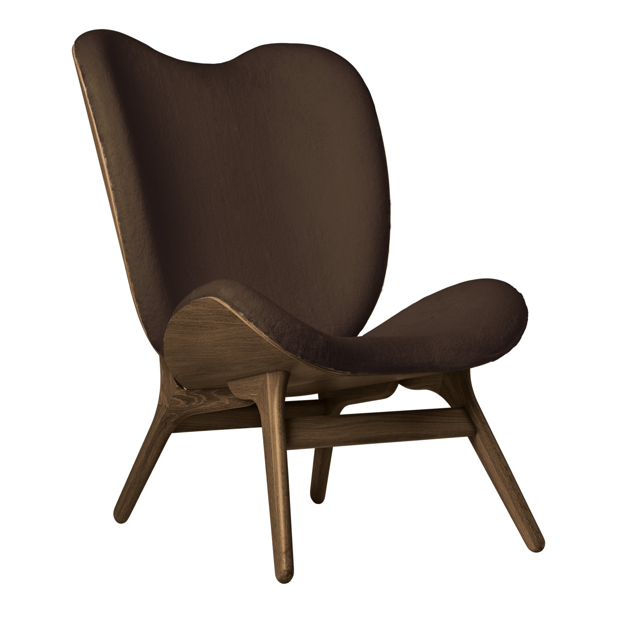 A Conversation Piece Lounge Chair Tall Dark Oak