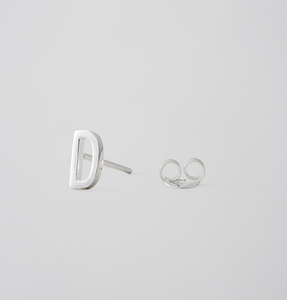 Earring Stud Silver A-Z