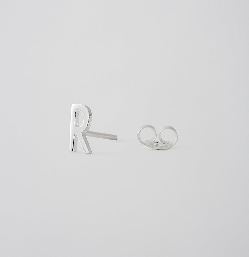 Earring Stud Silver A-Z