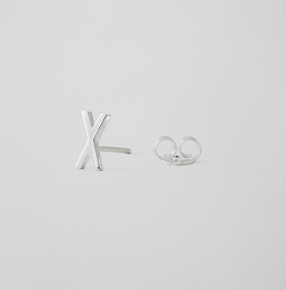 Earring Stud Silver A-Z