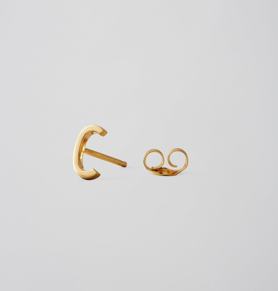 Earring Stud Gold A-Z