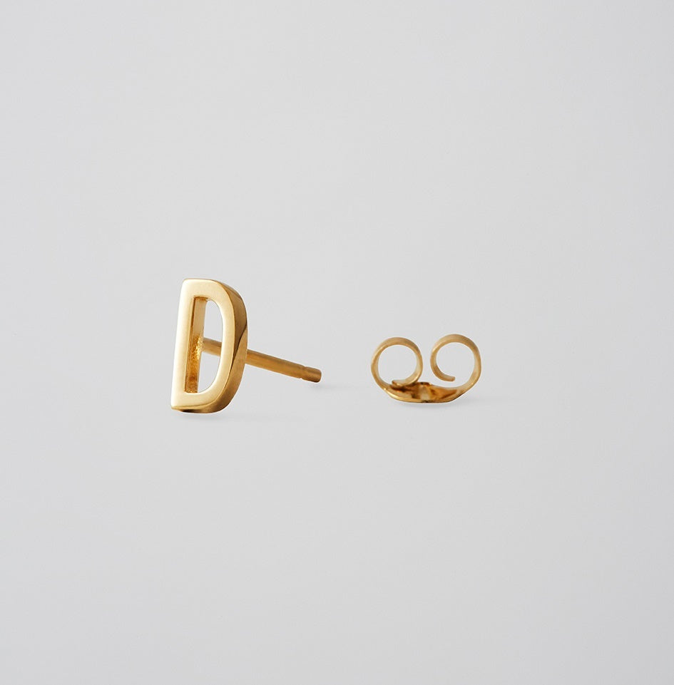 Earring Stud Gold A-Z