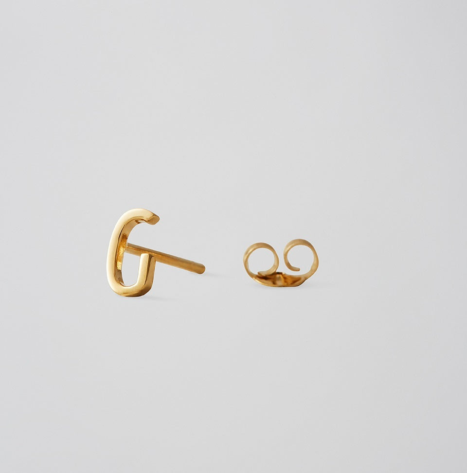 Earring Stud Gold A-Z