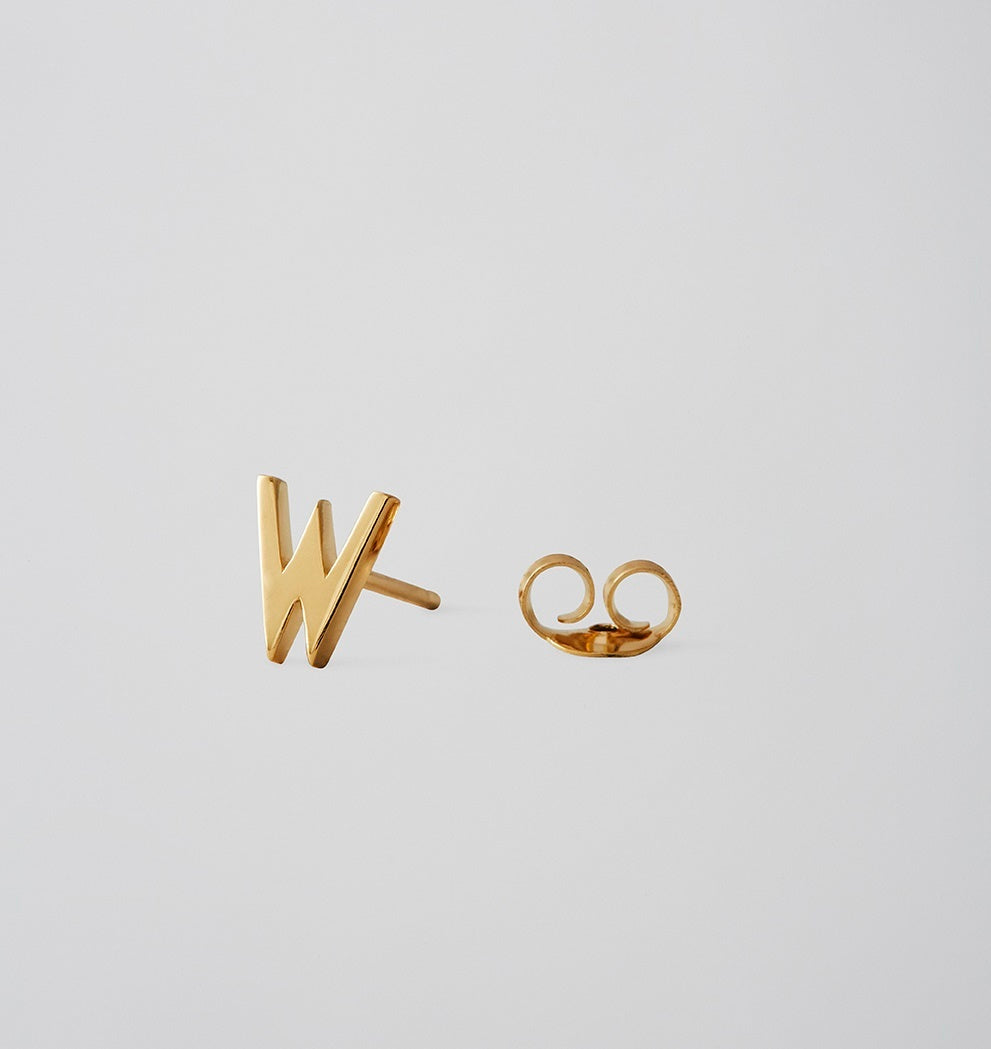 Earring Stud Gold A-Z