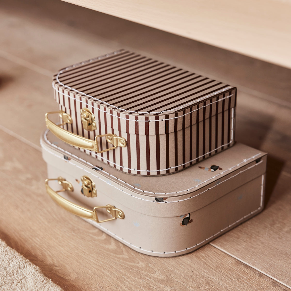 OYOY Mini Suitcase Toucan & Stripe 2pk