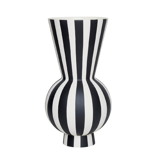 OYOY Toppu Vase Round white-black