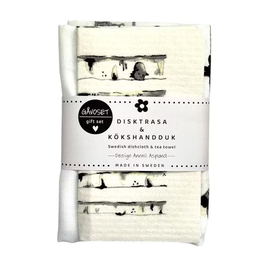 Anneko Birch Tea Towel & Dishcloth Gift Set