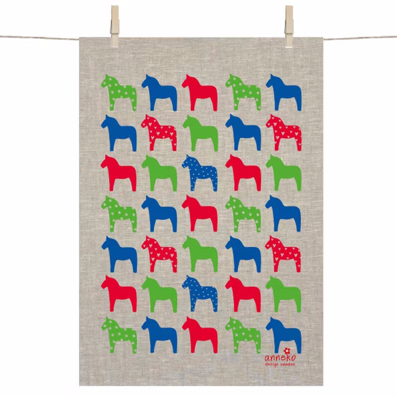 Anneko Dala Horses Tea Towel Linen & Dishcloth Gift Set