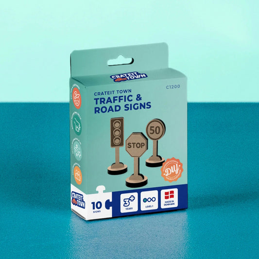 Crateit Traffic & Road Signs Pack Wooden Toy
