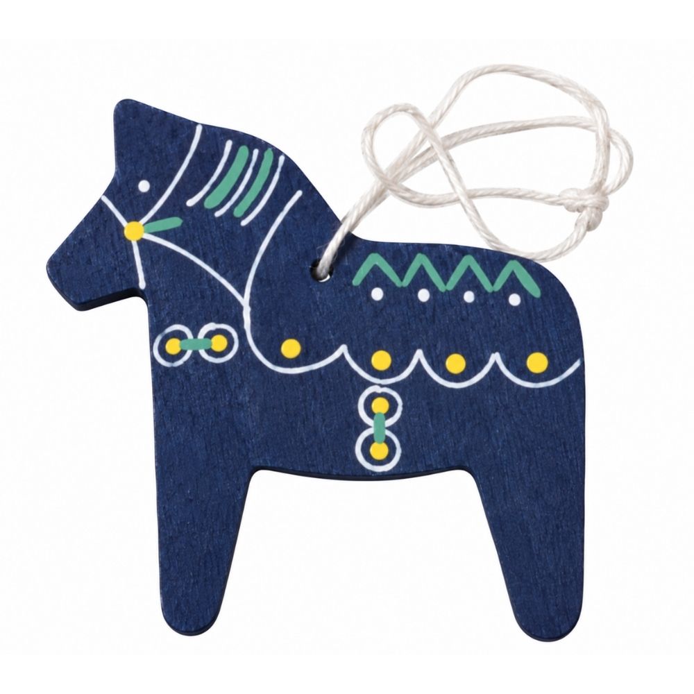 DalaHorseBlueWoodenOrnament