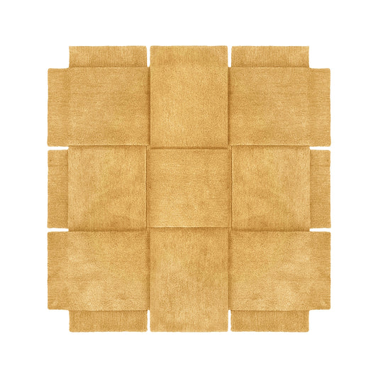 Design House Stockholm Basket Wool Rug Yellow Ochre 180x180