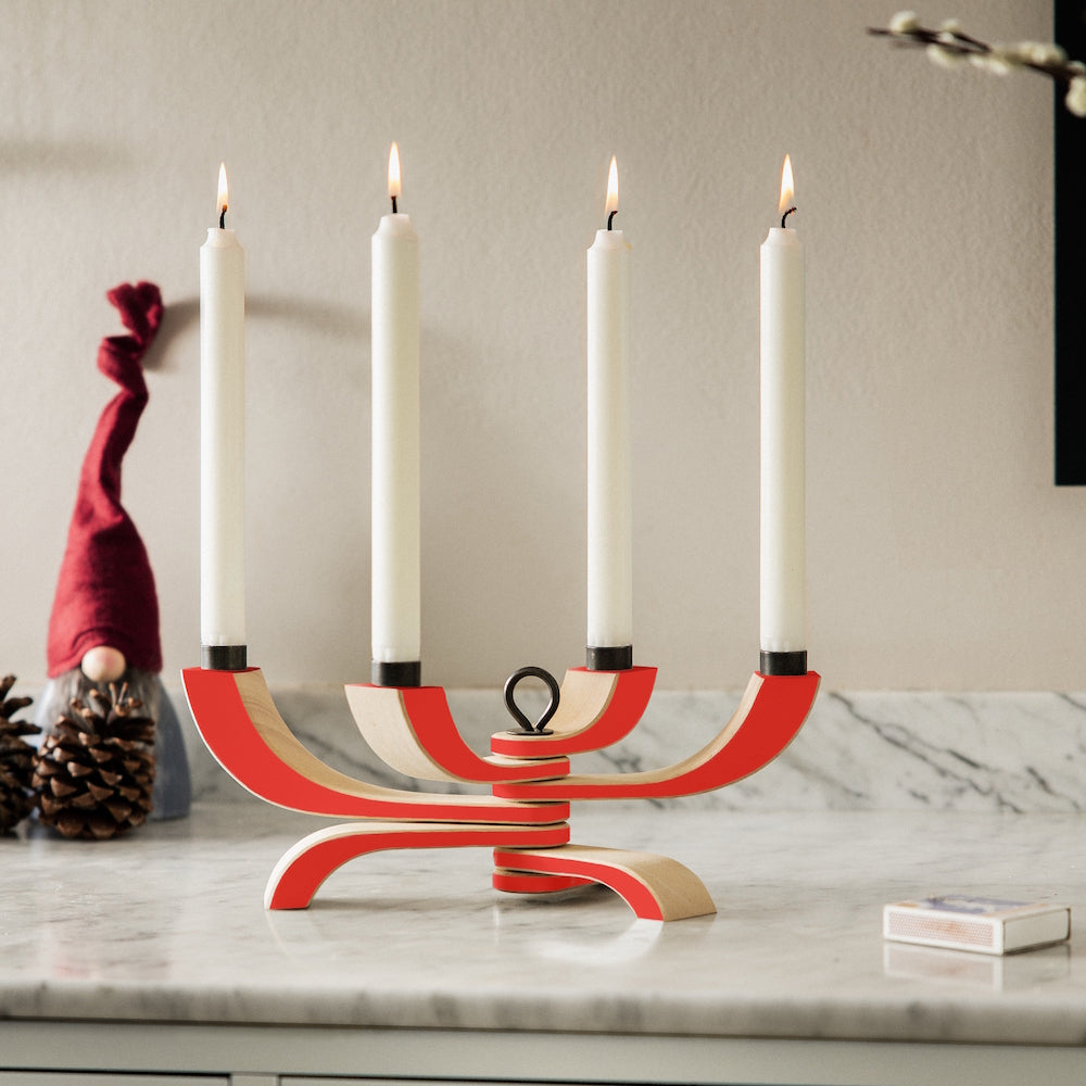 Design House Stockholm Nordic Light Candle Holder 4 Red