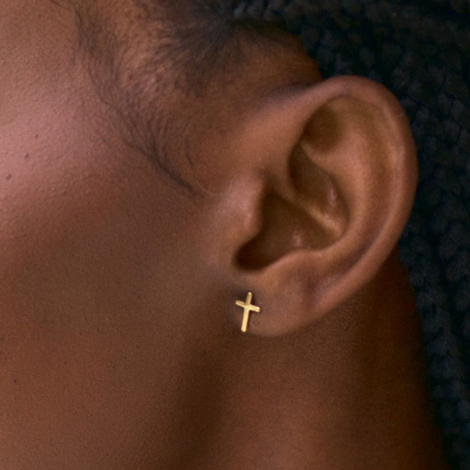 Edblad Spirit Cross Studs Gold