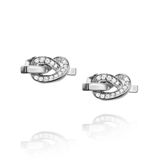 Efva Attling Love Knot & Stars Earrings White Gold