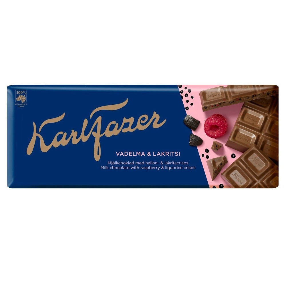 Fazer Raspberry Liquorice Chocolate 200g