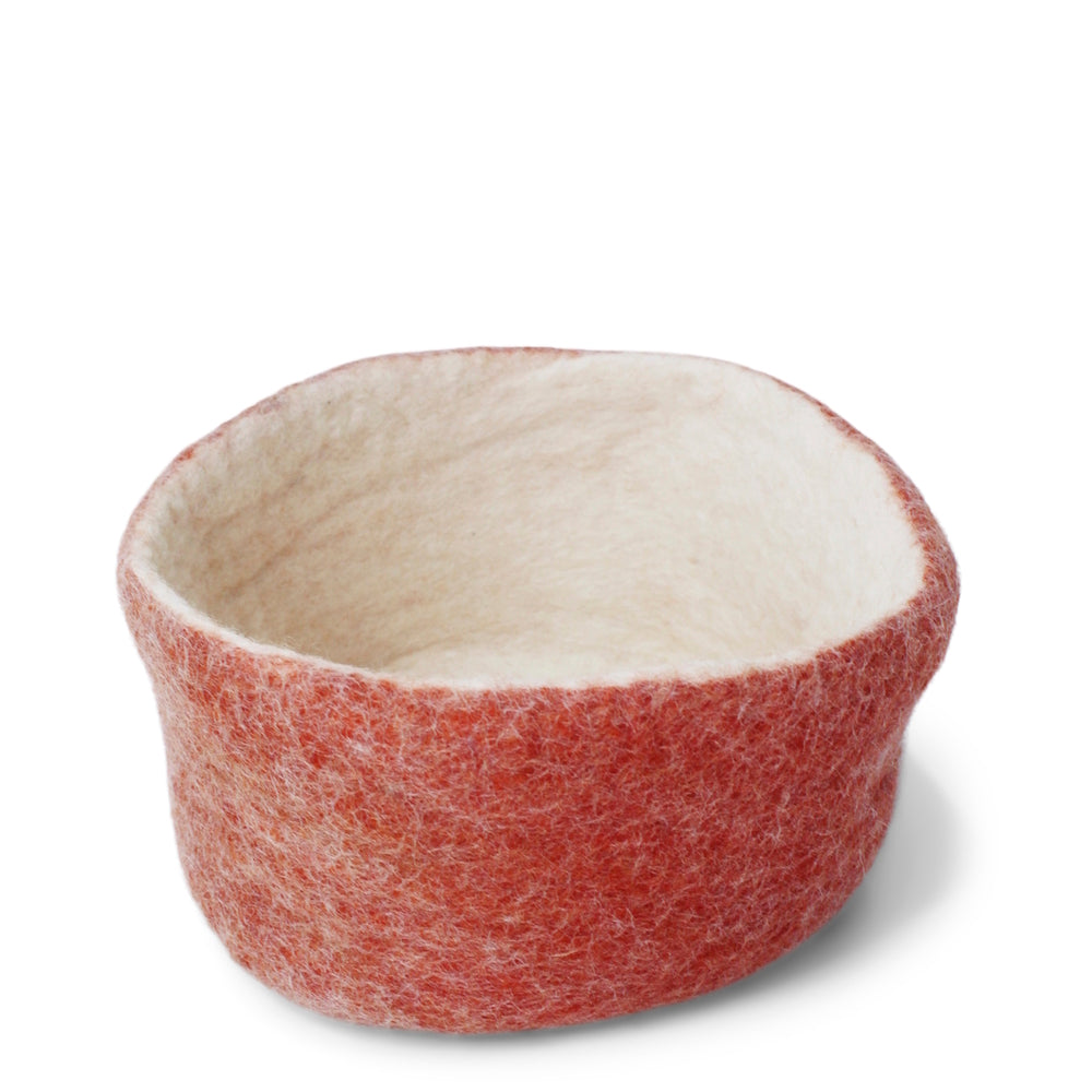 Gry & Sif Bowl Small Felt rust red-white