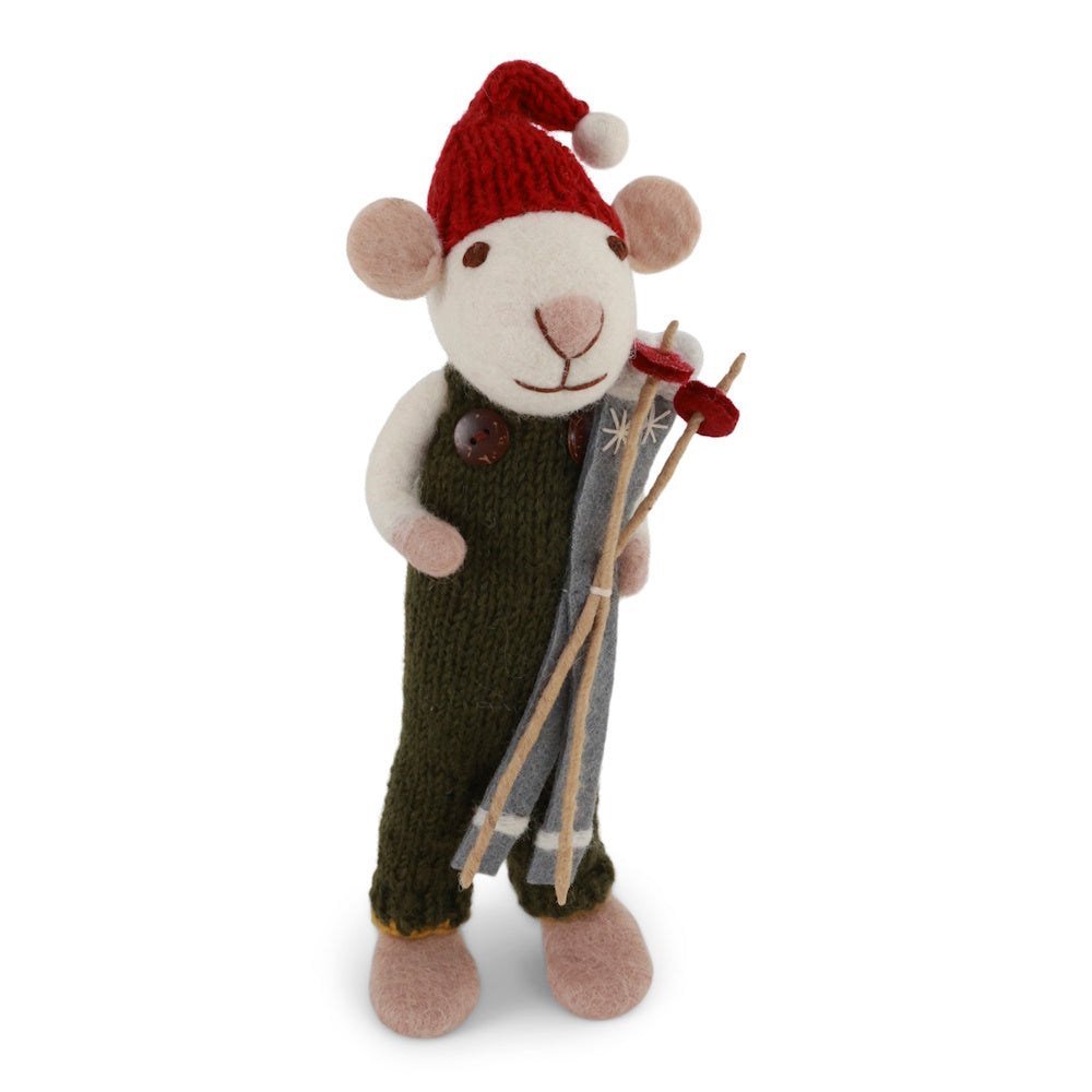 Gry & Sif Mouse Boy Big White with Skis