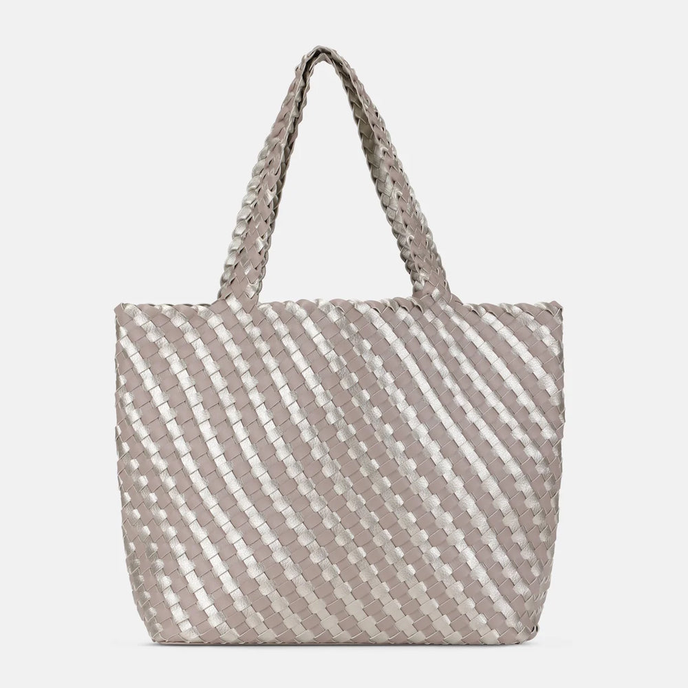 Ilse Jacobsen Braided Tote Bag Atmosphere-Platin