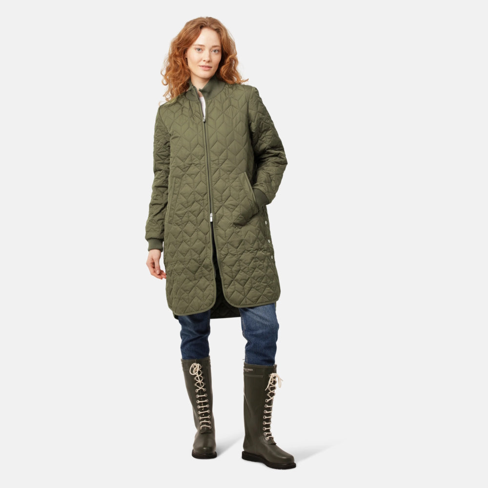 Ilse Jacobsen Long Quilt Coat Army