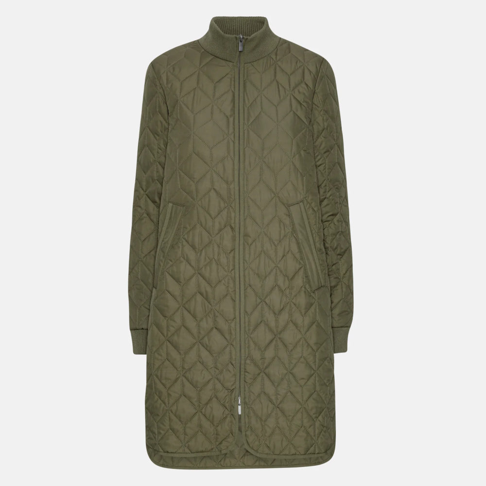 Ilse Jacobsen Long Quilt Coat Army
