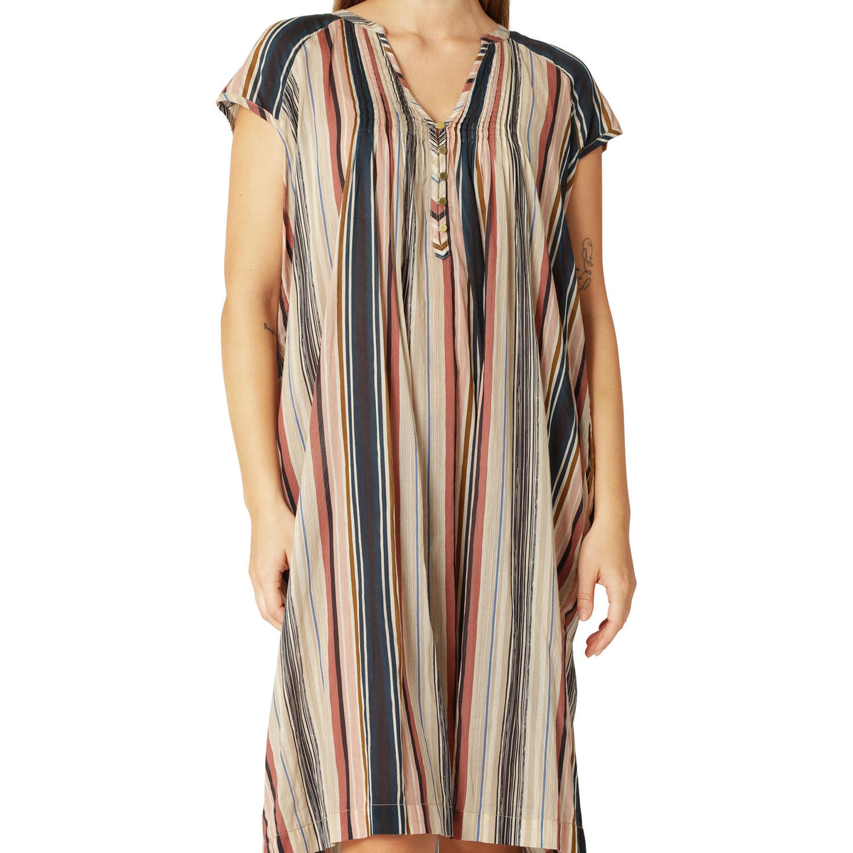 Ilse Jacobsen Organic Cotton Dress Beige Striped