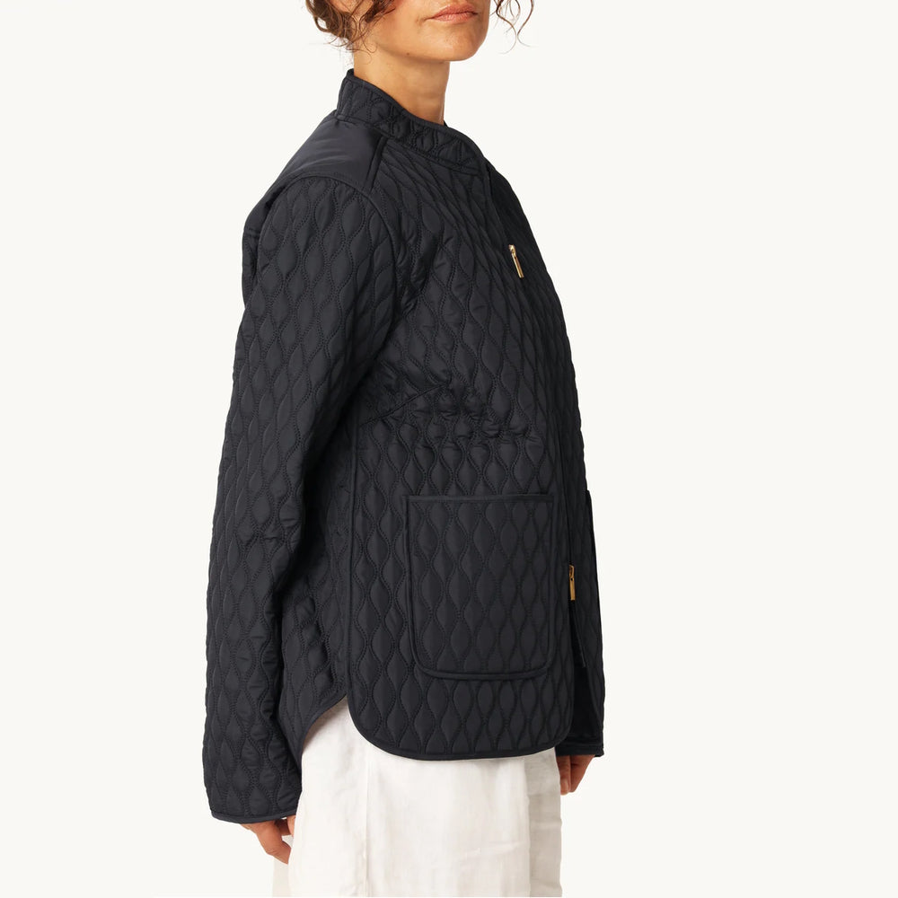 Ilse Jacobsen Short Quilt Jacket Dark Indigo