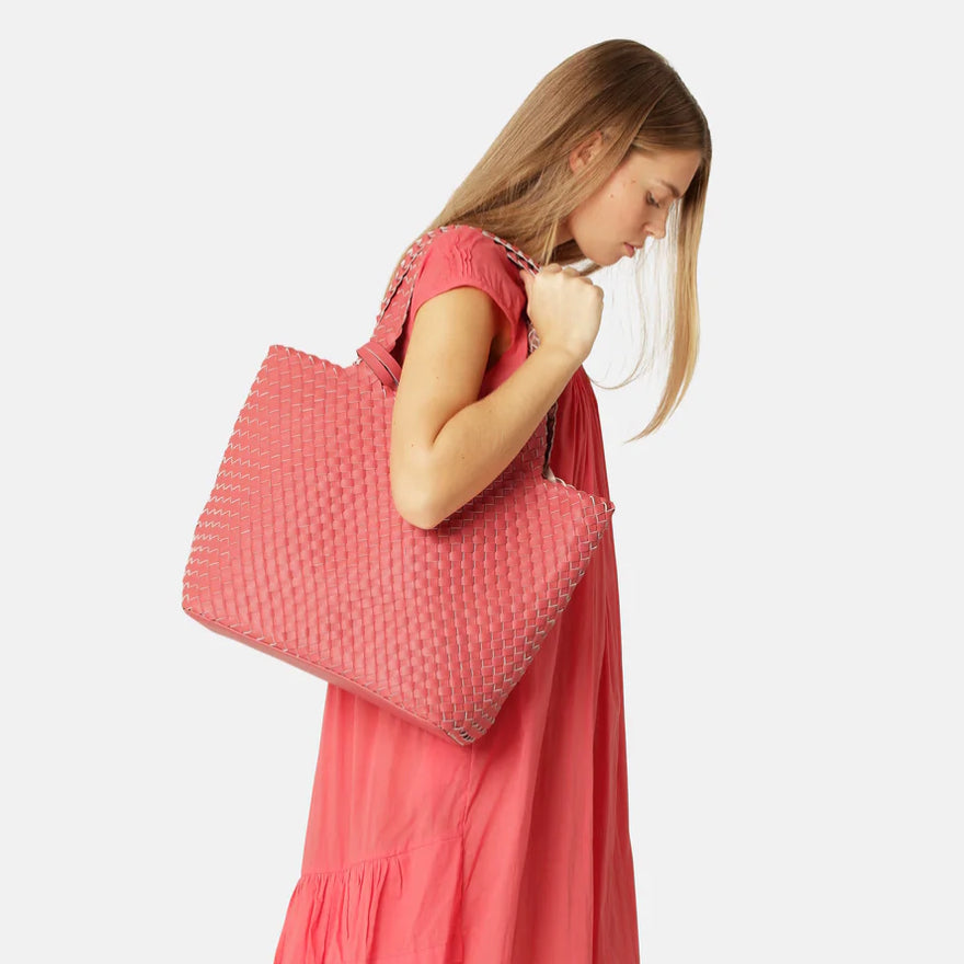 Ilse Jacobsen Woven Tote Bag Durbarry-Metallic Rose