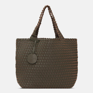 Ilse Jacobsen Woven Tote Bag Gun Metal-Army