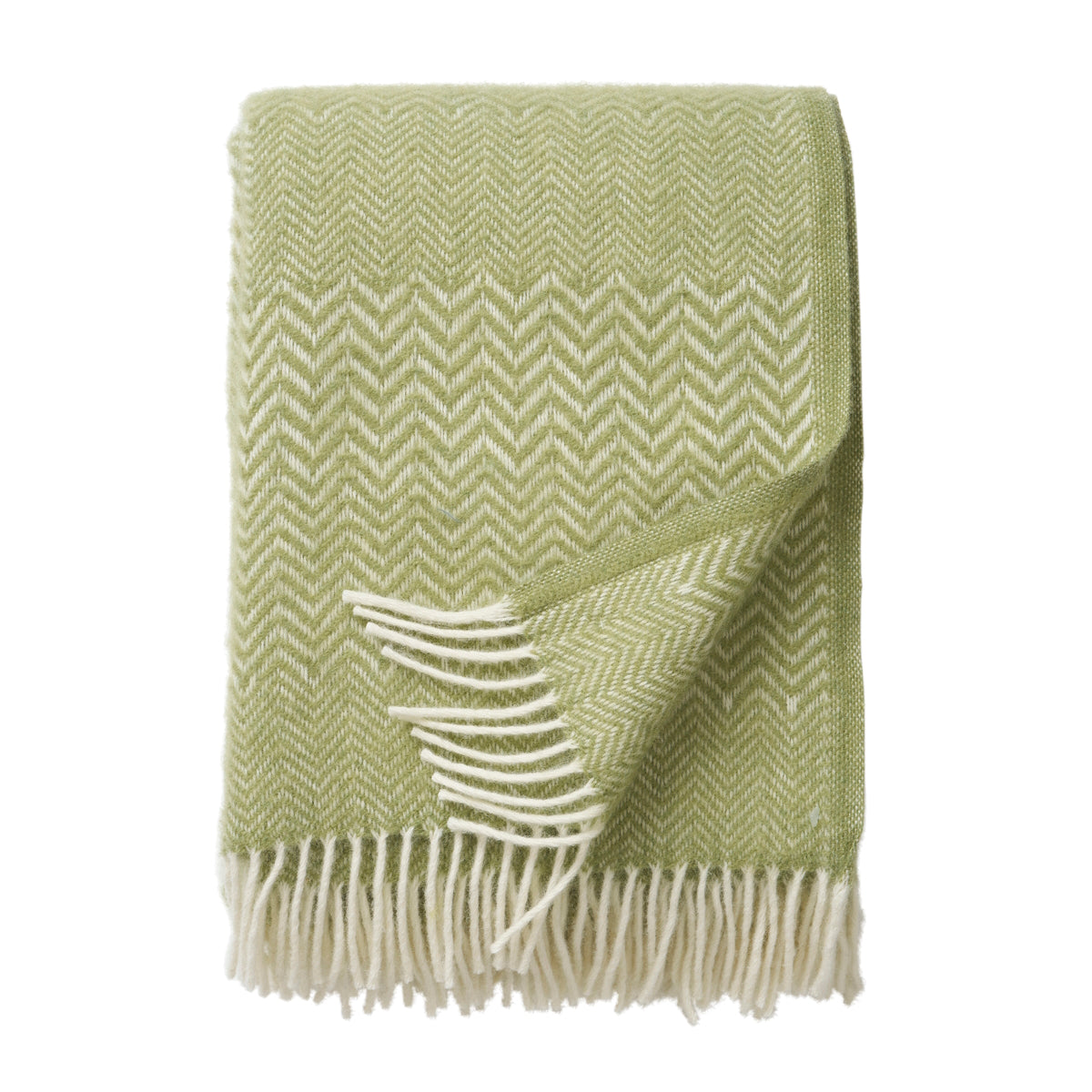 Klippan Zigzag Wool Blanket Leaf Green